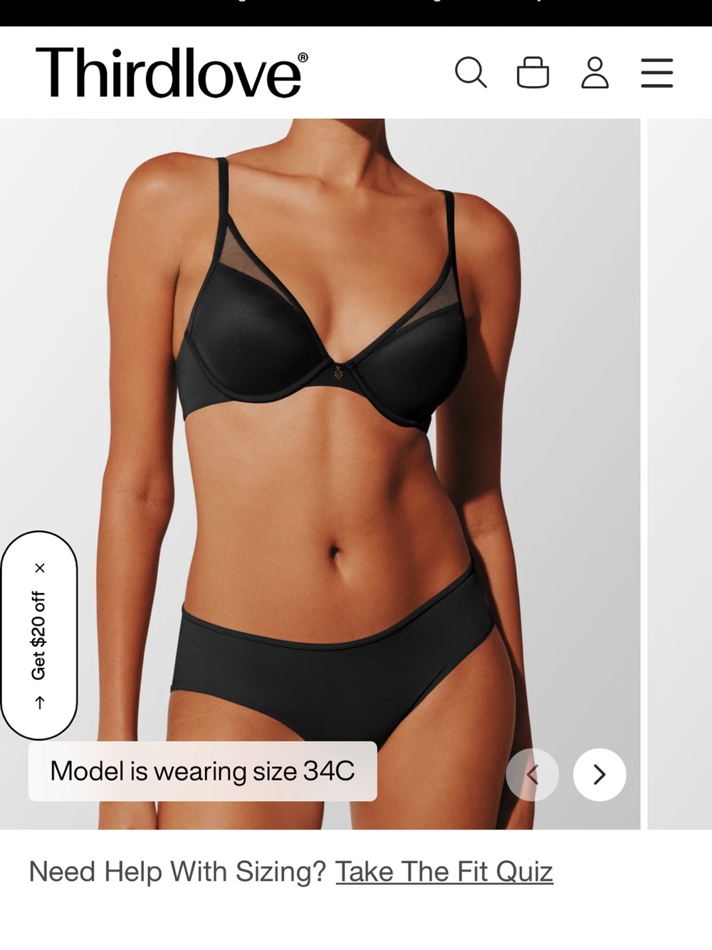 NWT! Thirdlove Uplift Plunge Bra Size 30d 1/2